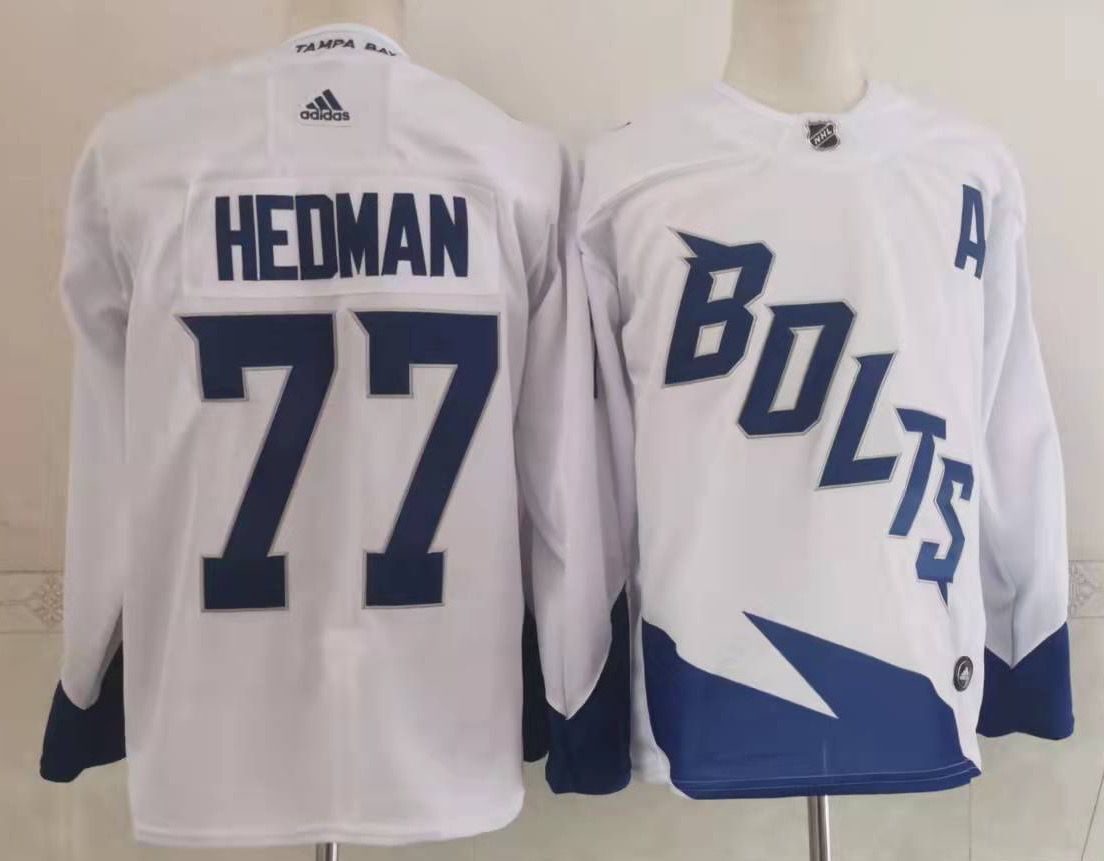 Men Tampa Bay Lightning #77 Hedman White New 2022 Adidas NHL Jersey->boston red sox->MLB Jersey